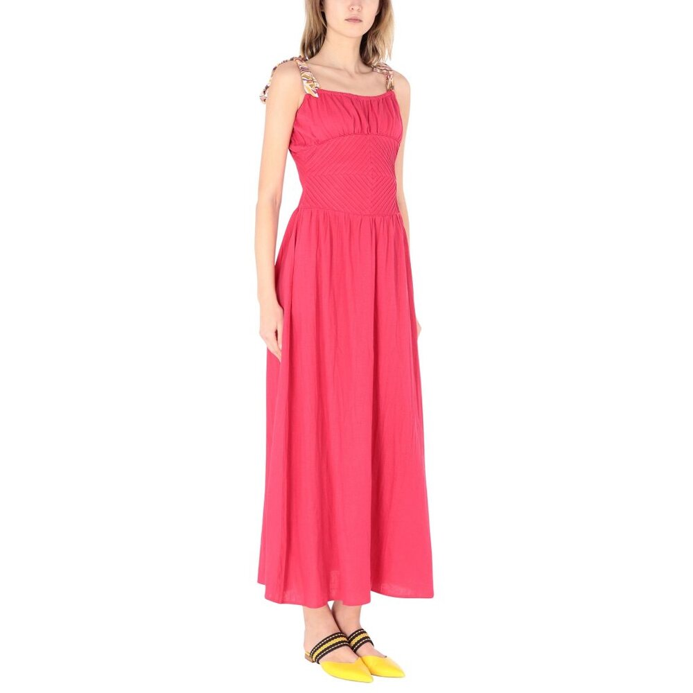 🆕 FREE PEOPLE Santorini Maxi Dress Tie Straps Coral Red Size 2 - Picture 6 of 13